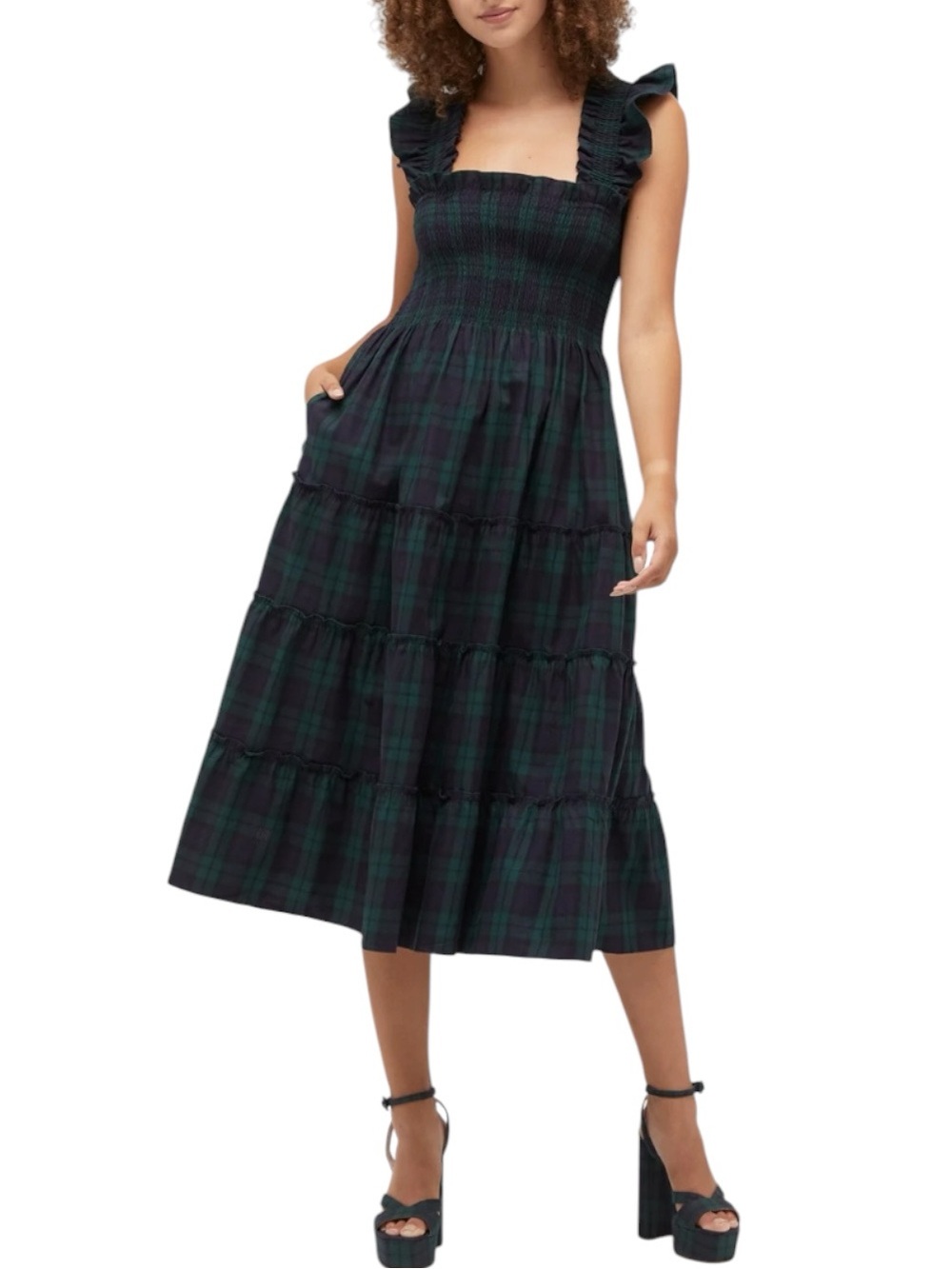 NEW Hill House Ellie Nap Dress. Black watch Tartan. M. NWT